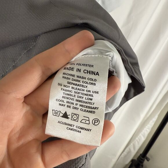 Footjoy Golf Jacket Men's Medium Grey Short Sleeve Zip Pockets 1/4 Zip Nicholas - Picture 8 of 12